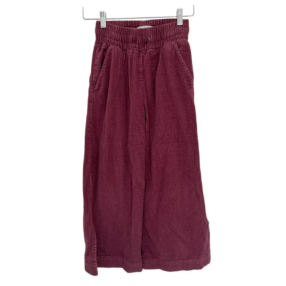 ZARA Girls s ize 10 Rose Pink Cord Wide Leg Pants